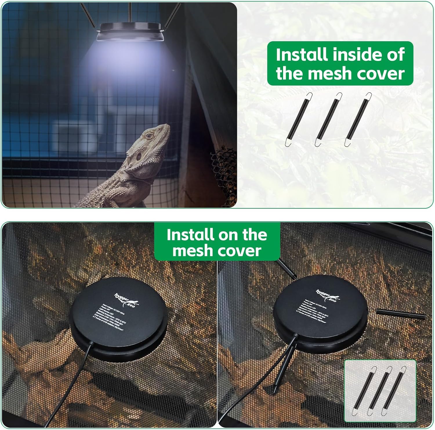 UVB Light for Reptiles with Dimming, LED UVB Light Bulb Fixture for Bearded Dragon Gecko Lizard Turtle Snake, Adjustable Brightness UVA UVB Lamp for Tropical & Desert Reptile Tank Accessories 6W Black - Happypetzone.online - Image 7