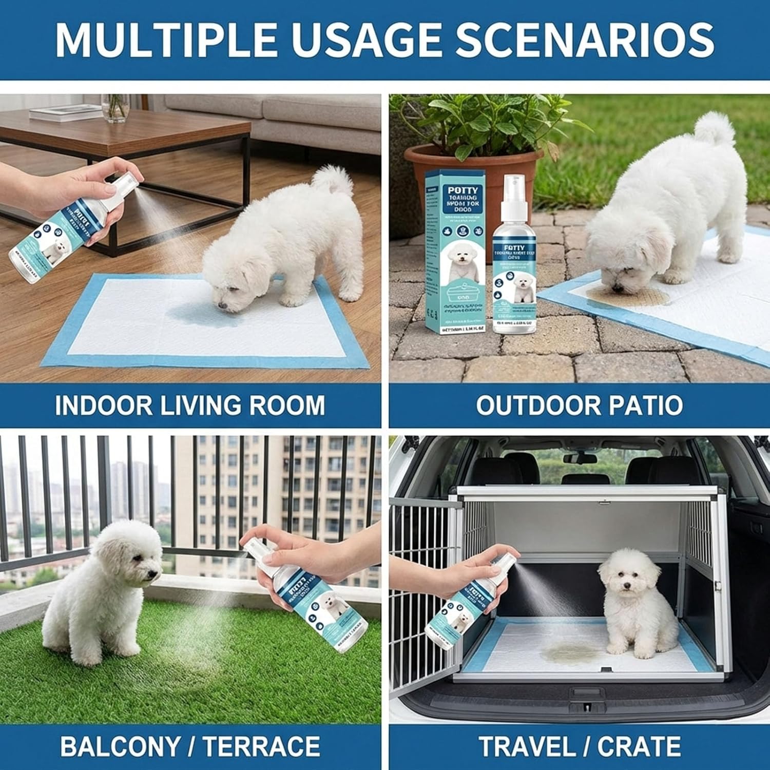 Dog Potty Training Spray - Fragrance-Free Alcohol-Free, Indoor & Outdoor Puppy Toilet Training Aid for All Ages & Breeds, 3.38 Fl Oz - Happypetzone.online - Image 4