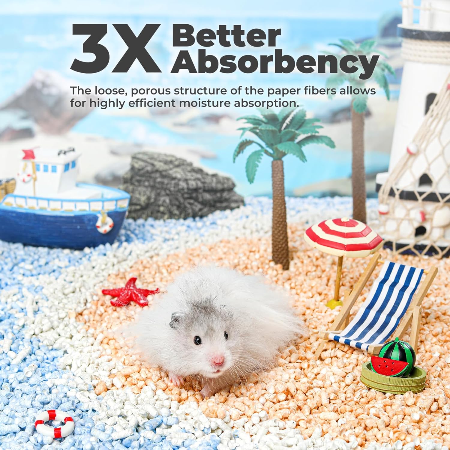 mini&moe Rabbit Litter Paper Pellet Bedding: Hamster Bedding Odor Control & Moisture Absorbent Natural Paper Pellet Bedding - for Small Animal Guinea Pigs,Rabbits Bedding 1.98lb - Happypetzone.online - Image 4