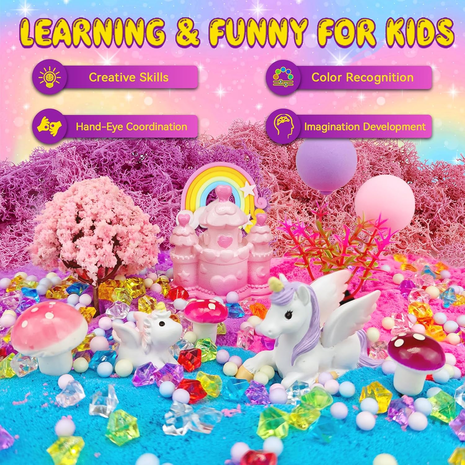 7july Unicorn Terrarium Crafts Kit for Kids-LED Night Light Up & Remote Unicorn Birthday Gifts Toys for Girls Ages5 6 7 8 9 10 Year Old-Christmas Gifts for Girls - Happypetzone.online - Image 5