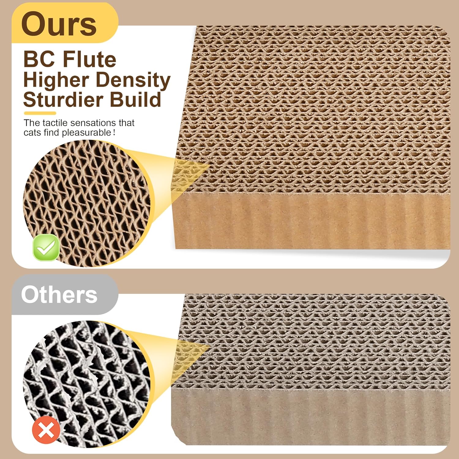 Cat Scratching Board 3 Pack – Reversible Cardboard Scratcher for Indoor Cats, Wide Boxed Scratch Pads with Bell Ball, Durable Corrugated scratchers as Furniture Protector - Happypetzone.online - Image 6