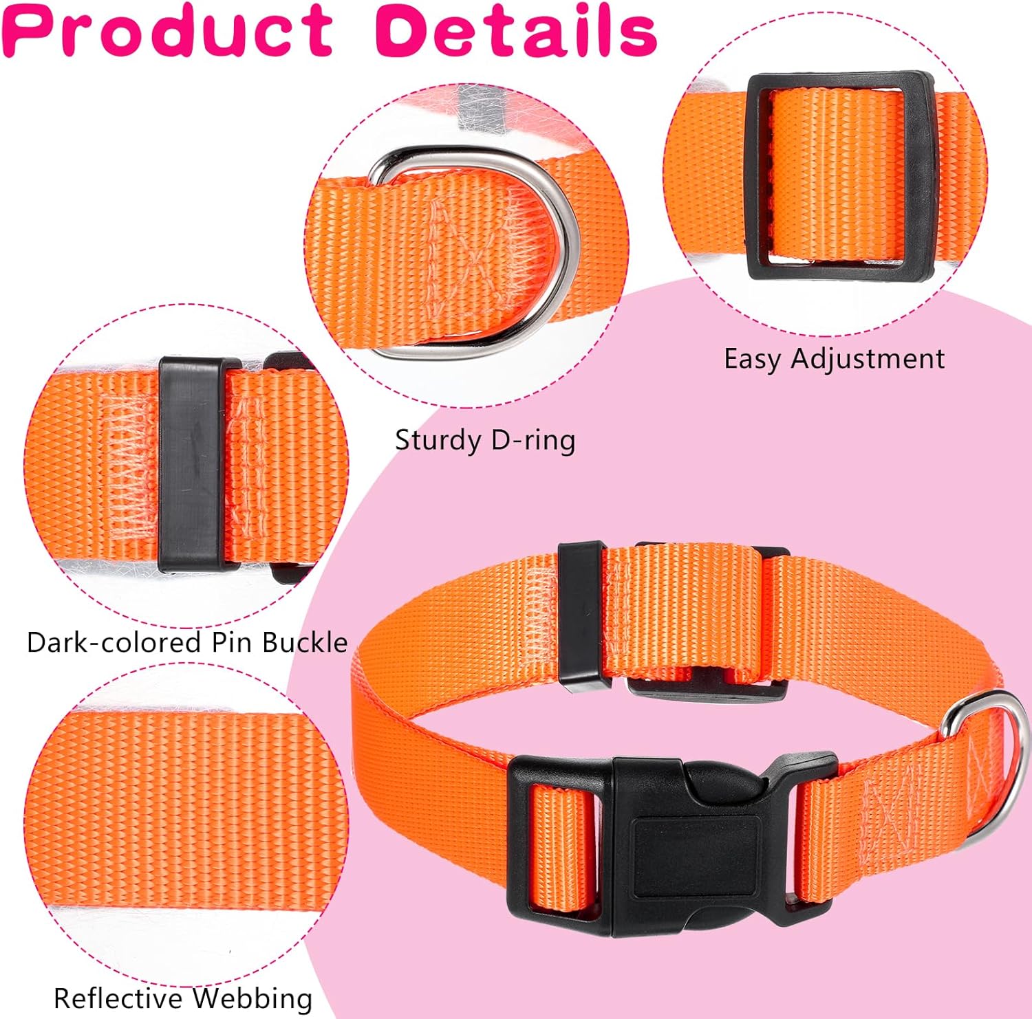 20 Pcs Adjustable Dog Collar 10 Colors Nylon Pet Collar Soft Neoprene Padded Collar with Buckle Heavy Duty Medium Dog Collars for Medium Dogs(Dark Color, Large) - Happypetzone.online - Image 6