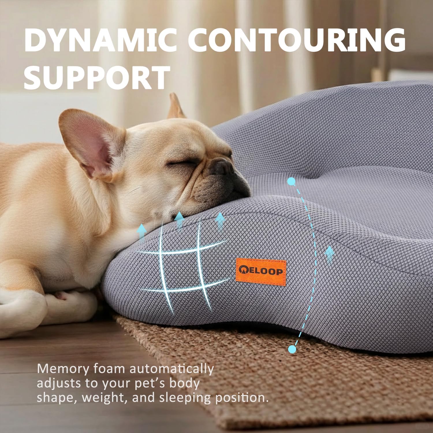 Orthopedic Memory Foam Dog Bed, Large Waterproof Pet Sofa with Sides & Removable Washable Cover, Non-Slip Bottom Supportive Couch for Large Dogs, Gray - Happypetzone.online - Image 3