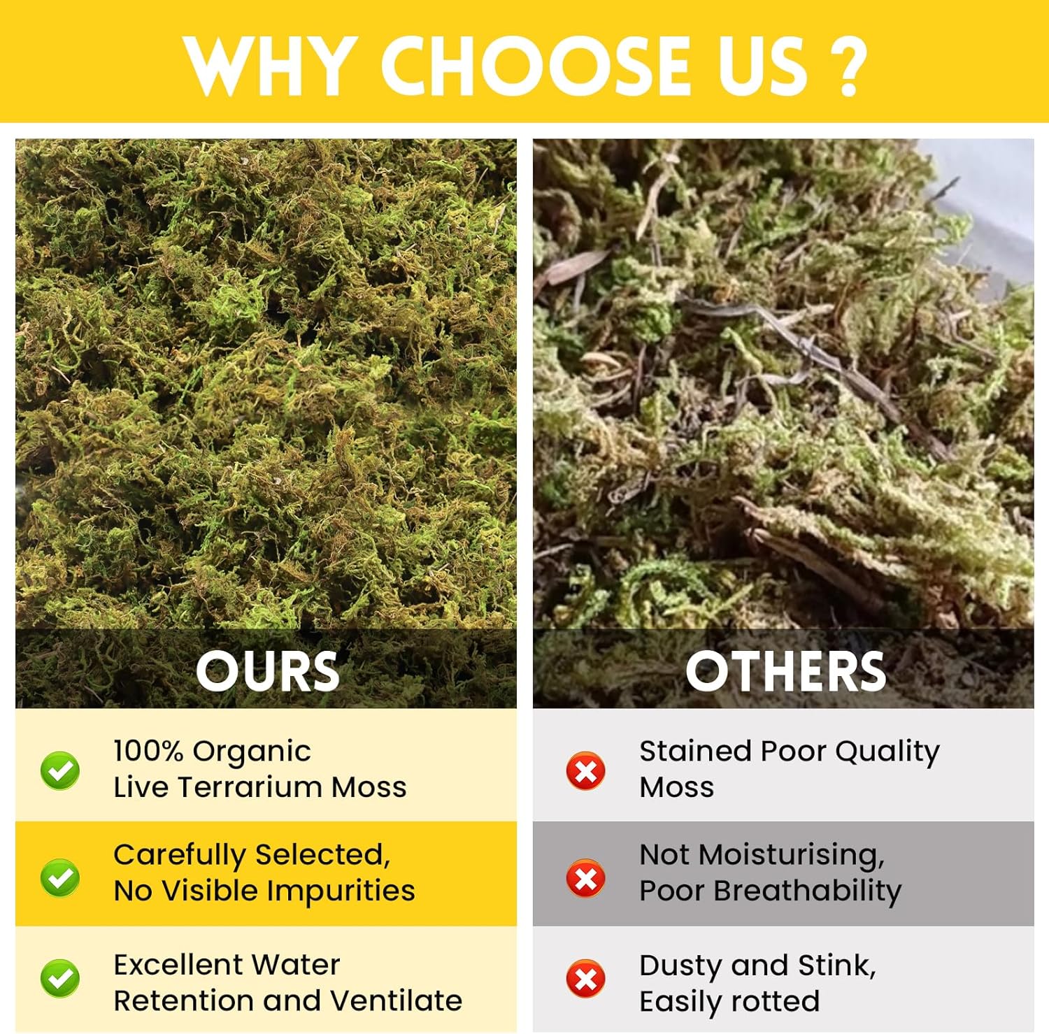 Riare 2.6LB Premium Sphagnum Moss for Reptiles- 100QT Natural Live Moss Reptile Moss Bedding for Terrarium, Hatching, Forest Sphagnum Moss Reptile Substrate for Snakes, Gecko, Turtles, Frogs, Leopard - Happypetzone.online - Image 5