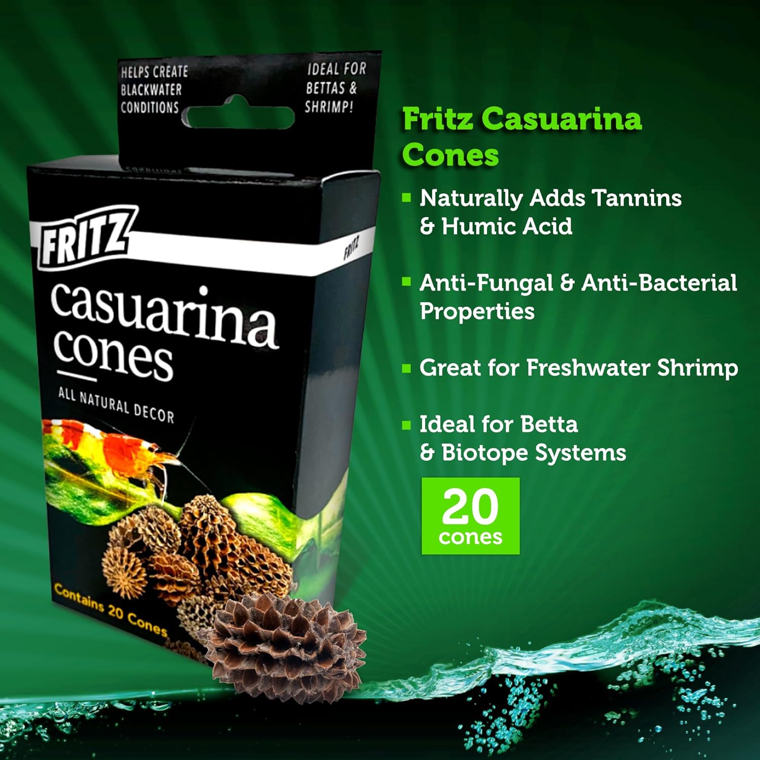 Fritz Aquatics Betta Botanicals for Betta and Community Fish Aquariums (Casuarina Cones - 20ct) - Happypetzone.online - Image 2