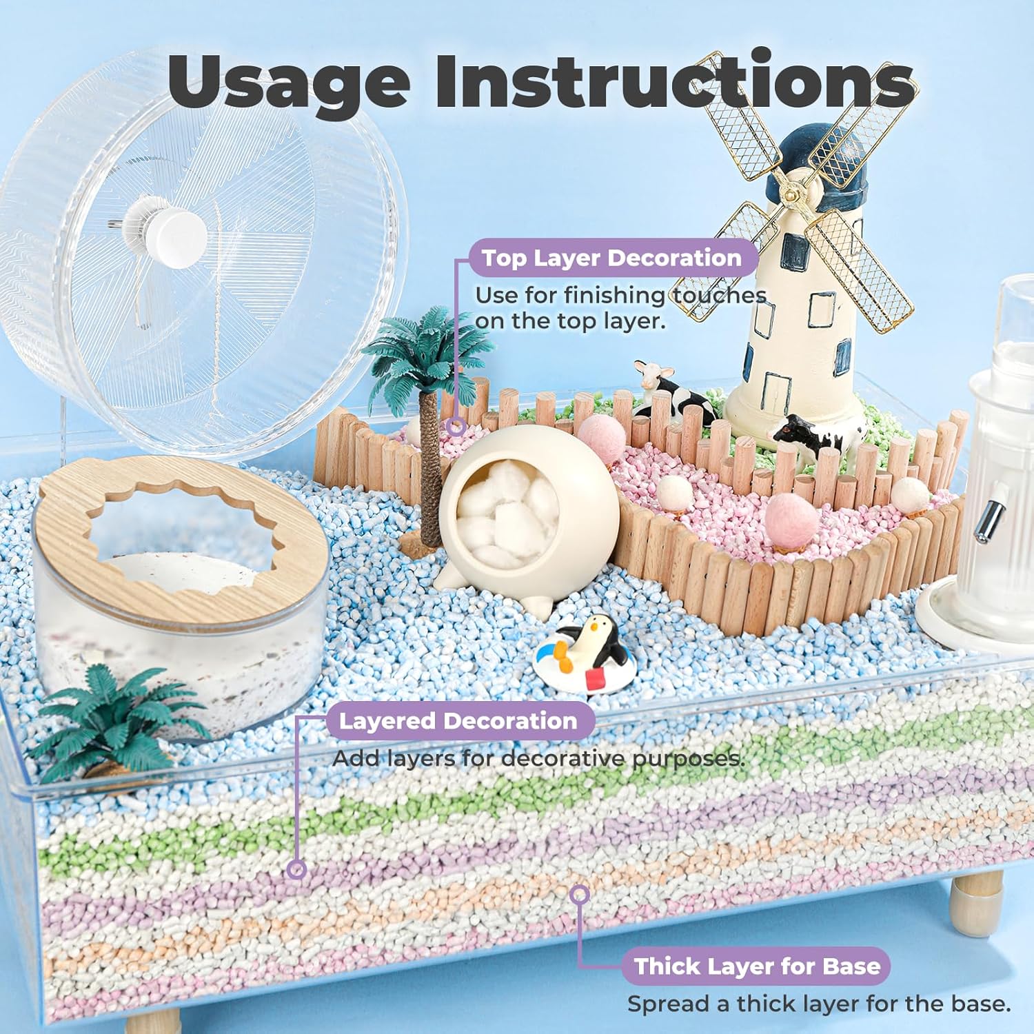mini&moe Rabbit Litter Paper Pellet Bedding: Hamster Bedding Odor Control & Moisture Absorbent Natural Paper Pellet Bedding - for Small Animal Guinea Pigs,Rabbits Bedding 1.98lb - Happypetzone.online - Image 5