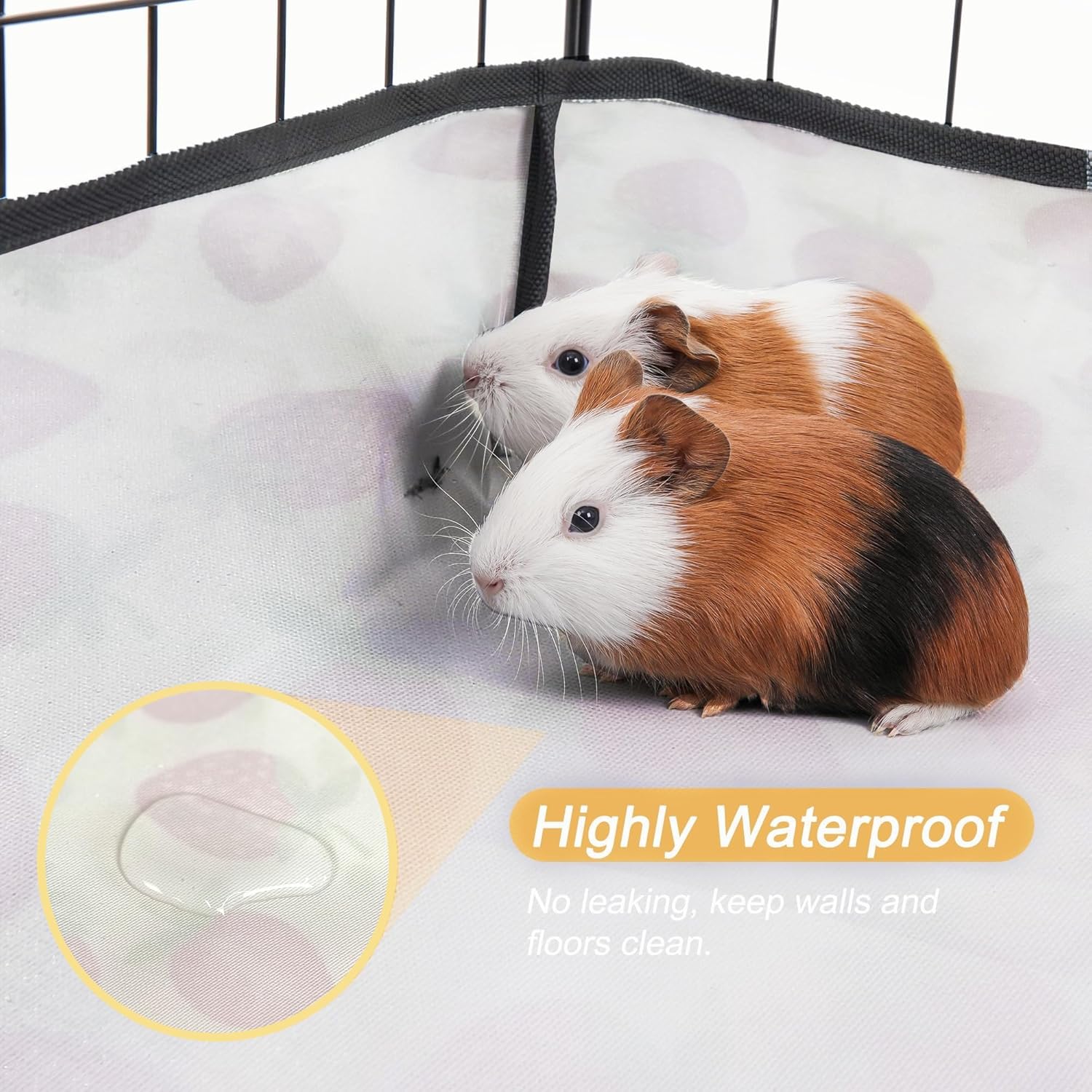 Guinea Pig Cage Liner,Washable Waterproof Oxford Cloth Cage Liners for Small Animals,Hamster Chinchilla Hedgehog Rabbit and Other Small Animals Not Include Cage (24x48 inches) - Happypetzone.online - Image 4