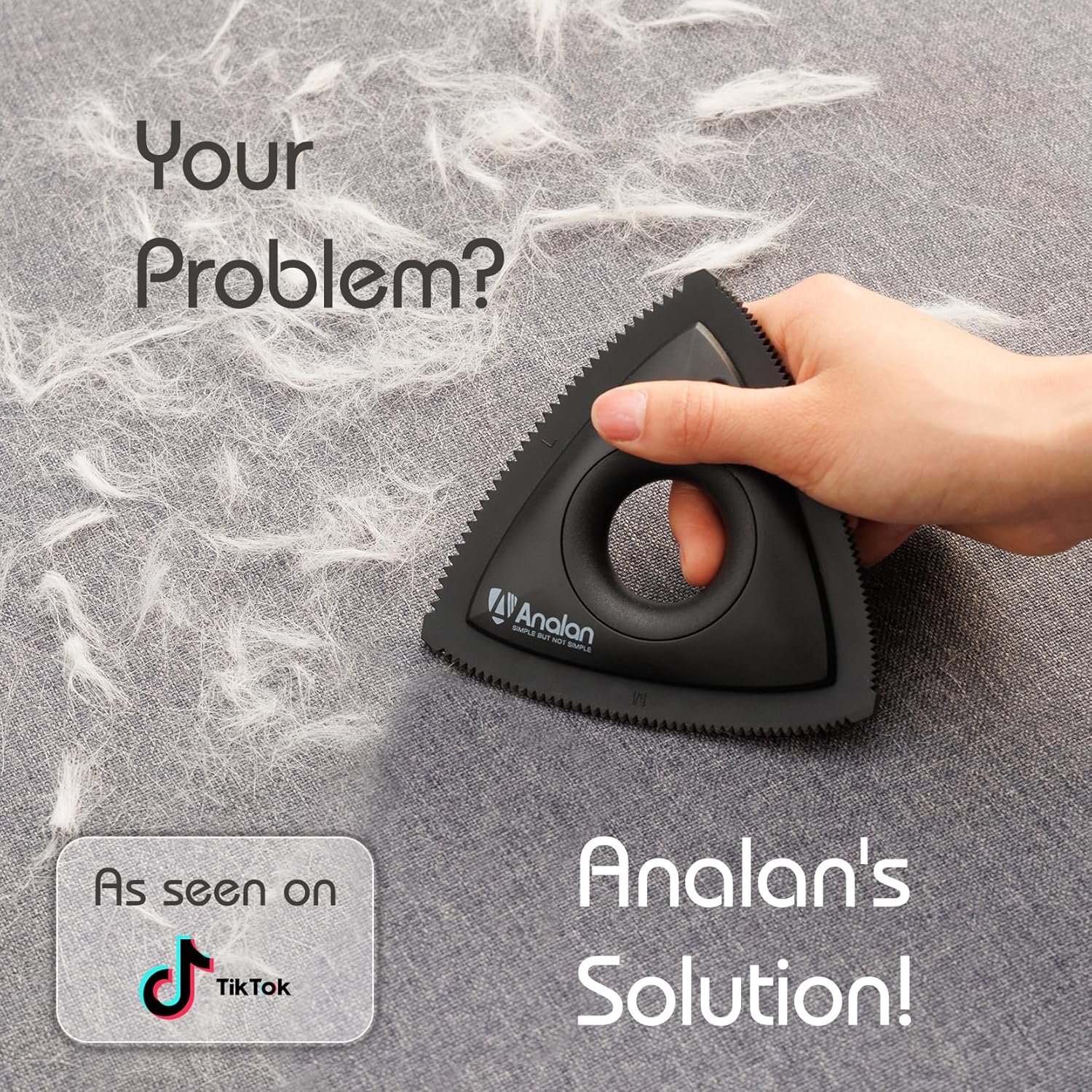 Analan Mini Pet Hair Remover for Car Detailing Supplies, Carpet Dog Hair Remover for Car Interior, Triangle Dog Hair Remover for Auto Detailing, Couch, Furniture, Lint, Carpet (Jet Black) - Happypetzone.online - Image 2