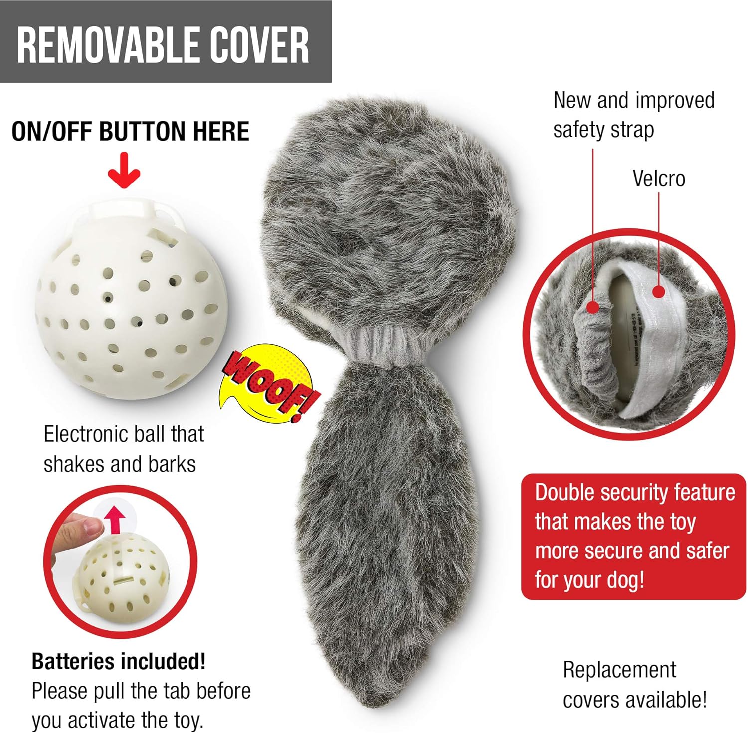 Hyper Pet Doggie Tail Interactive Plush Automatic Dog Toys, Durable, Wiggles, Vibrates, and Barks, Batteries Included, for All Dog Breeds, Boredom Buster - Happypetzone.online - Image 7