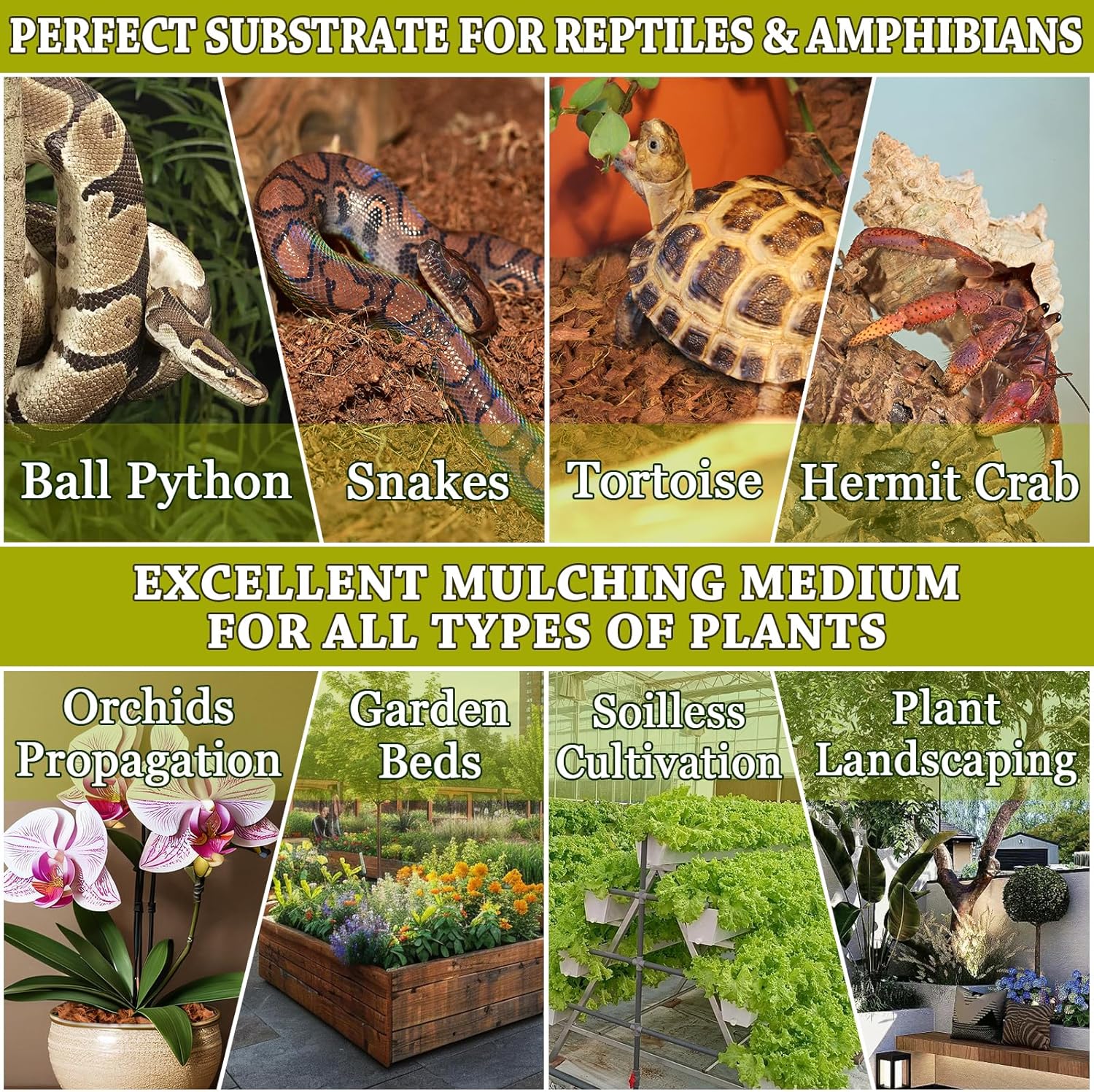 ZeeDix 3 Pack Coconut Husk for Reptiles, Organic Coconut Fiber Reptile Terrarium Substrate, Coco Husk Chips Reptile Bedding for Snakes, Tortoises, Ball Python, Geckos, Lizards, Hermit Crab, Tarantula - Happypetzone.online - Image 6