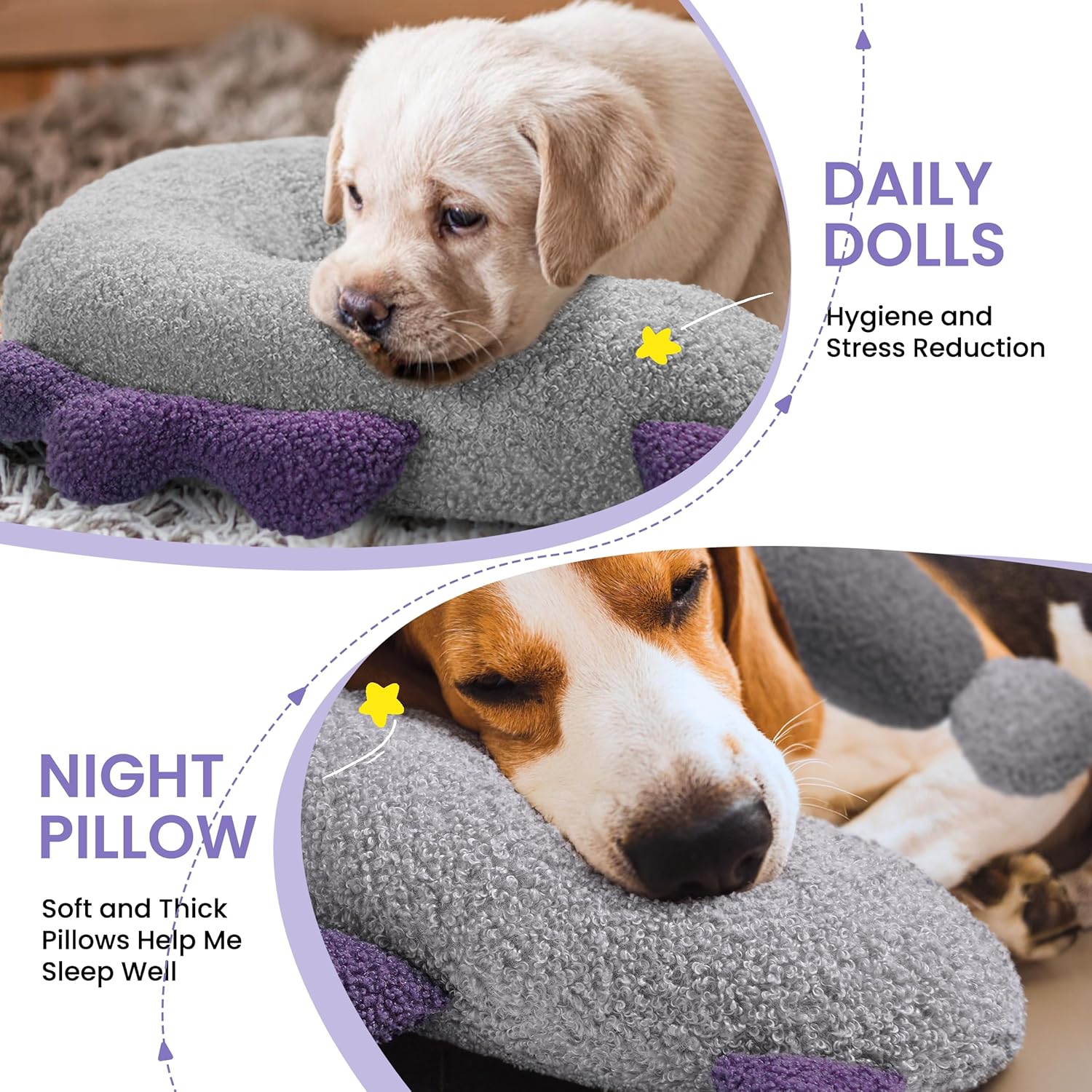 HiPetpy Dog Calming Pillow - Soft Neck Pillow for Dogs, Washable Sleep Pillow for Better Sleep, Reduces Anxiety, Gift for Small/Medium/Large Dogs and Cats - Happypetzone.online - Image 7