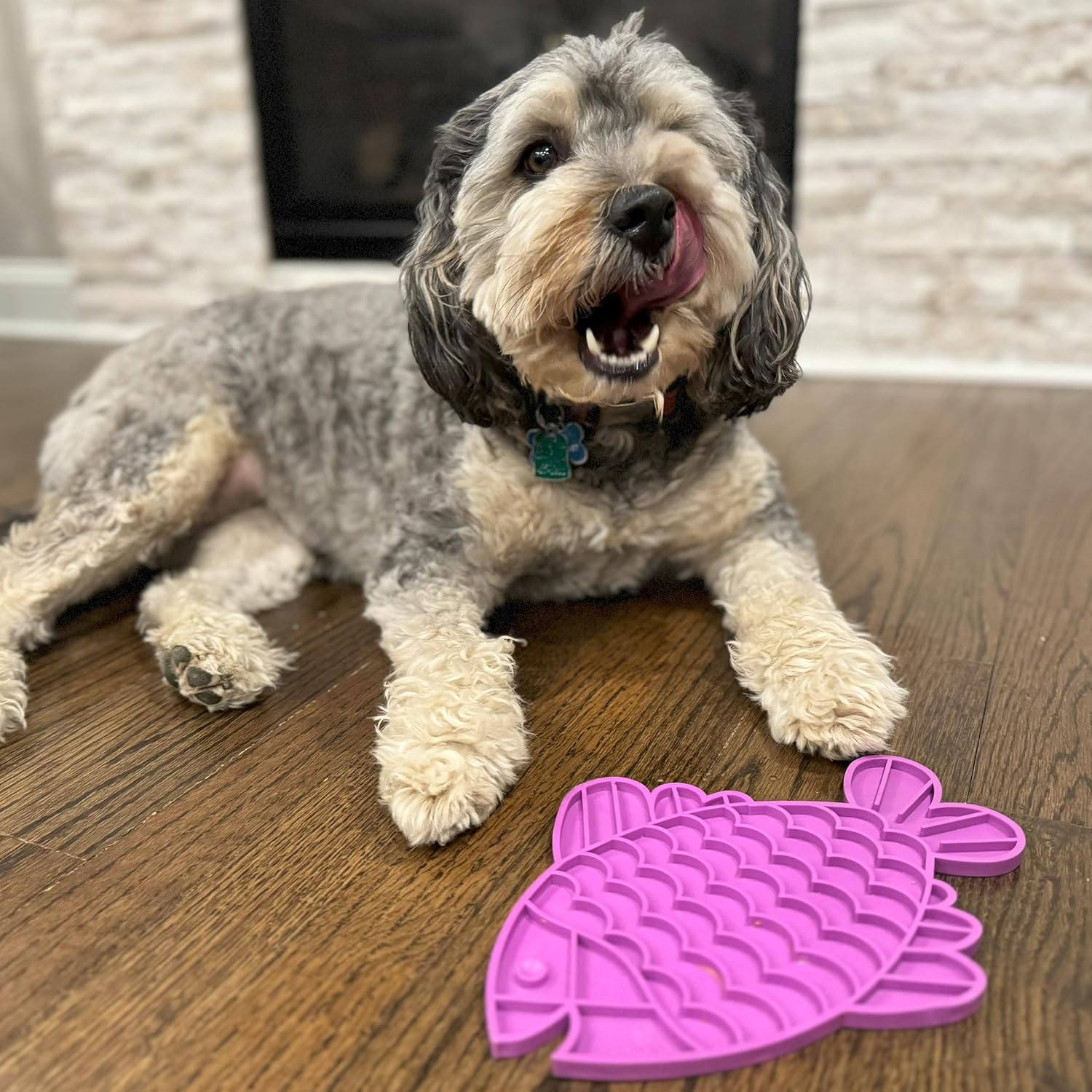 SPOT Soother Lick Mat-Licking Mat for Cats, Kittens, Medium and Large Dogs and Puppies, Food Grade Rubber, Anxiety Reliever, Dog Peanut Butter Lick Pad, Slow Feeder, 9.75inch, Fish - Happypetzone.online - Image 8