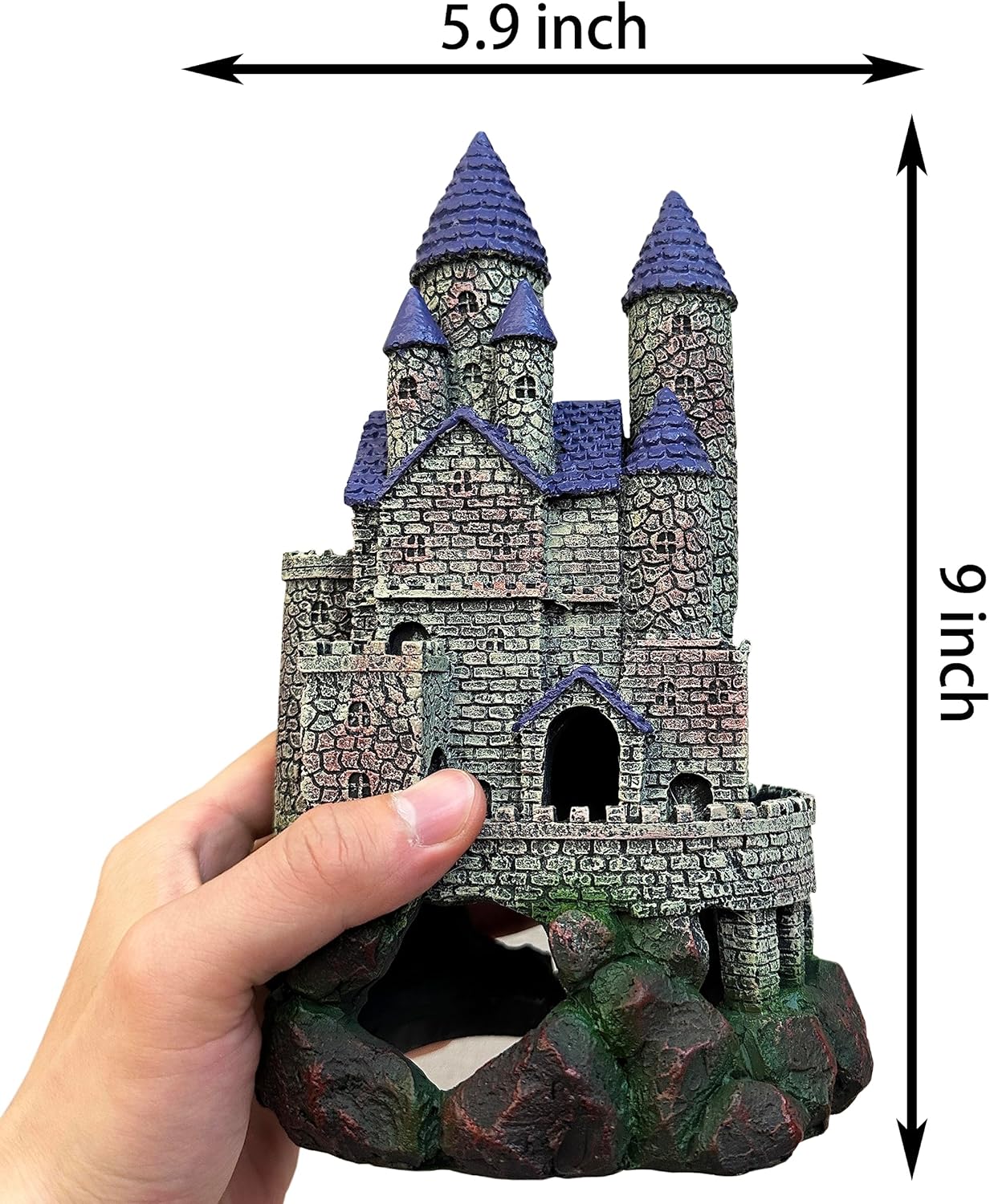 SLOCME Aquarium Middle Ages Resin Castle Decorations - Fish Tank Gothic Castle Hiding Cave Ornament - Happypetzone.online - Image 2