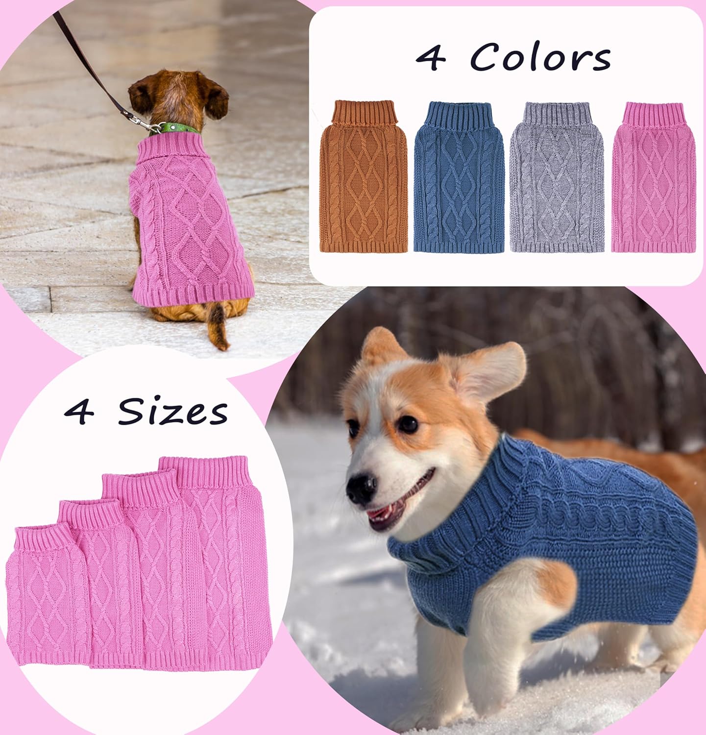 Dog Sweaters for Small Dogs XS Dog Sweater Winter Dog Clothes Boy Chihuahua Yorkie Sweater Warm Pet Clothes Knitted Solid Puppy Sweater Cat Sweater Doggy Turtleneck for Cold Weather (Blue, X-Small) - Happypetzone.online - Image 5