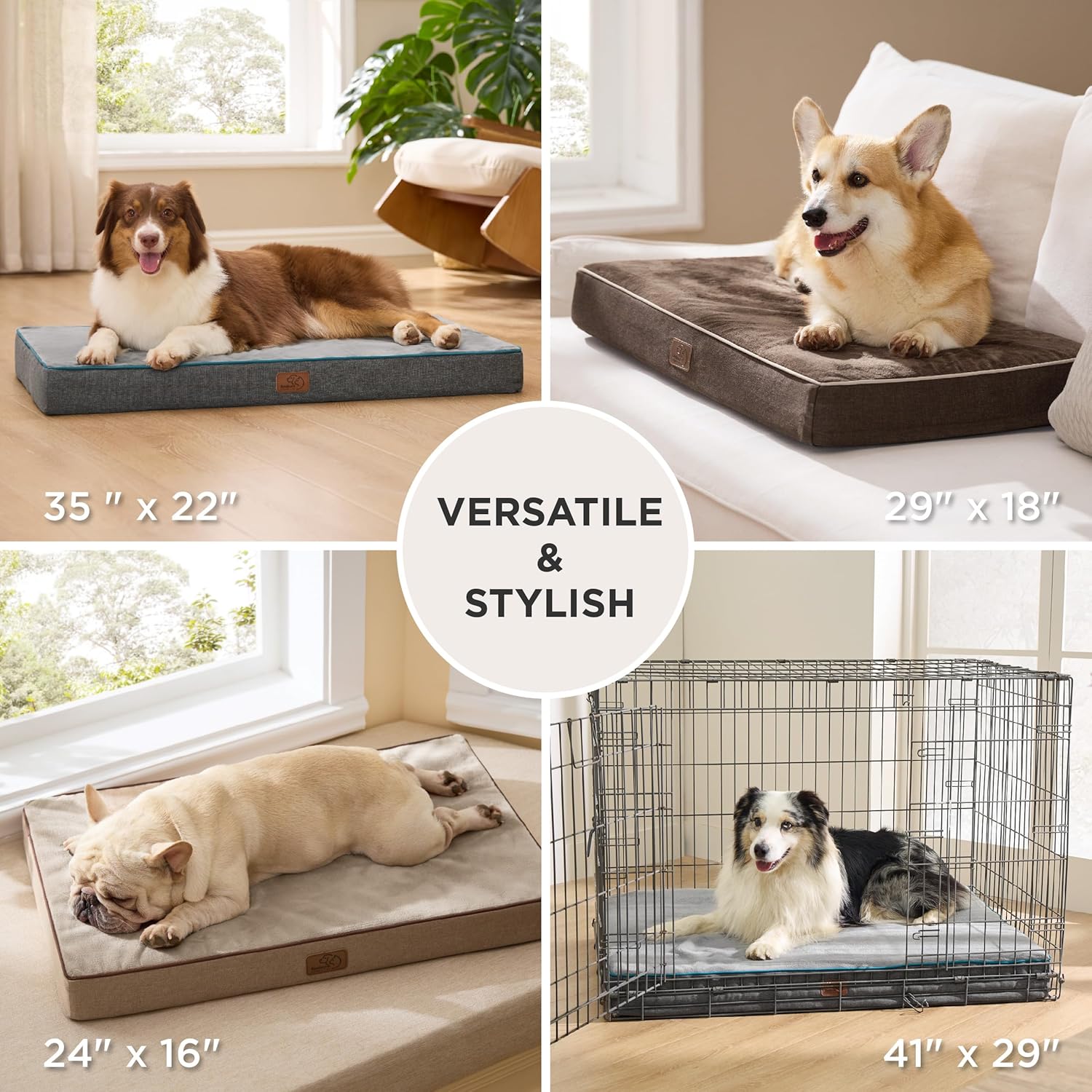 Bedsure Memory Foam Dog Beds Large Sized Dog - Orthopedic Pet Beds for Crate with Removable Washable Cover and Nonskid Bottom, Plush Flannel Fleece Top Pet Mat, Grey - Happypetzone.online - Image 5