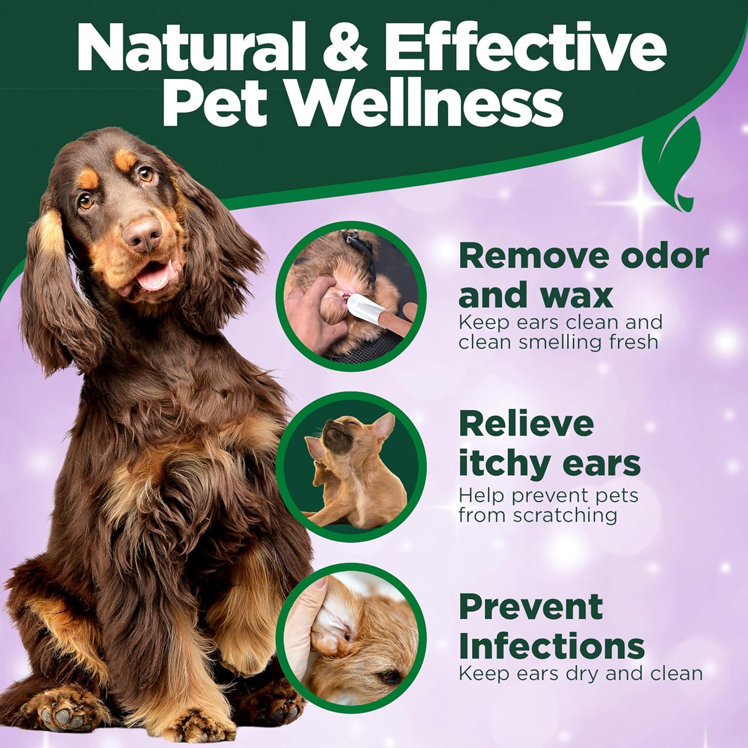 Vet's Best Ear Relief Finger Wipes, Ear Cleansing Finger Wipes for Dogs, Sooths & Deodorizes, 50 Disposable Dog Wipes - Happypetzone.online - Image 7