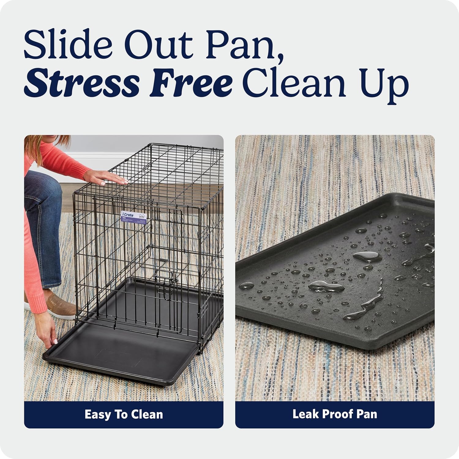 MidWest Homes for Pets 18-Inch iCrate for Tiny Breeds, Up to 10 lbs, Double Door Folding Dog Crate with Divider Panel, Leak-Proof Tray & Secure Latches, Portable, Durable & Easy to Assemble - Happypetzone.online - Image 7
