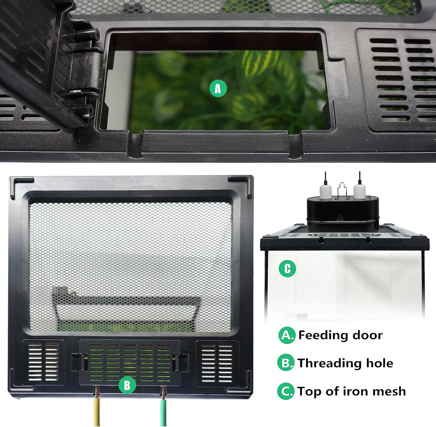 Mini Reptile Glass Terrarium Tank 8"x8"x12“ Full View with Front Opening Door and Enclosure Habitat Cage for Leopard Gecko Tarantula Young Lizard Hermit Crab Frog Insects Breeding Tank - Happypetzone.online - Image 3